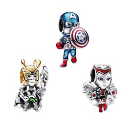 MITSOKU 925 Sterling Silver Beads Hero Man Shield and Magic Dangle Charms for Bracelet Necklace Christmas Mother's Day Jewelry for Women with Zirconia