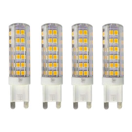 G9 LED Light Bulbs 6W(G9 60W Halogen Bulbs Equivalent,) G9 Bi-pin Ceramic Base LED Corn Bulbs for Home Lighting, Warm White 3000K,Non-dimmable,76 LED 2835SMD,Pack of 4