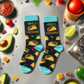 sockfun Women's Taco Socks, Funny Taco Gifts For Taco Lovers, Mexican Mom Mexican Food Gifts, Taco Tuesday