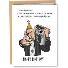 PUGAILA Awesome Lose Yourself Birthday Card for Him Her, Funny Hip Hop Music Happy Birthday Card for Rap Music Lover Husband Wife Boyfriend Girlfriend Friend, Hip Hop Bday Party Favors