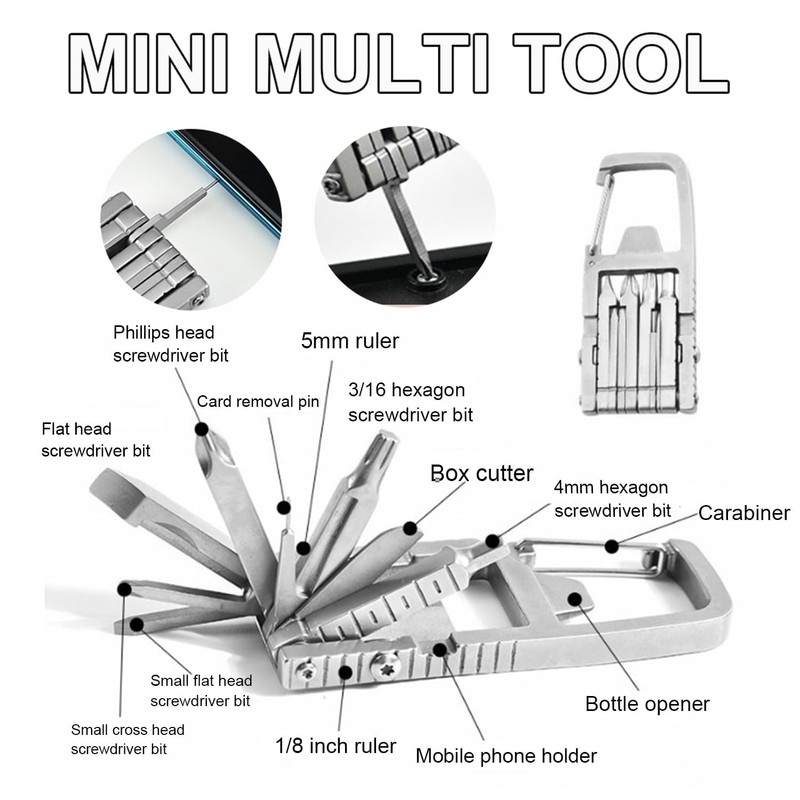 LBDOUNY 12 In 1 Mini Multi Tool, Mini Multitool With