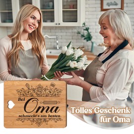 Gift Grandma Birthday, Grandma Gifts for Birthday, Christmas Gifts for Grandma, Grandma Birthday Gift, Gift for Grandma - Bamboo Chopping Board Lightweight 21.5 x 28 cm