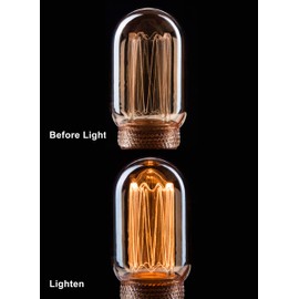 Harwez Decorative Light Bulb, Vintage Edison Small Bulb, Dimmable LED Short Tubular Bulb, 3.5W Low Lumen Eye-Caring Soft Dim Lighting for Mood(Not Daylight White), E26 Medium Base, Amber RN T45