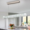 Zenouidle Dimmable Crystal Chandelier Modern LED Pendant Light Fixture Dining