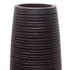 Brown Decorative Contemporary Mango Wood Ribbed Design Round Floor Vase,