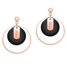 Caimeytie Jewellery Women's Hoop Earrings Stainless Steel Double Colour Earrings Hanging, Acrylic