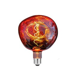 AMZStone Oversized Large Mouth-Blown LED Light Bulb,6W E27 Copper-Tinted Huge Edison Bulbs,Dimmable,S200 Warm White 2700K for Decorative,1 Pack