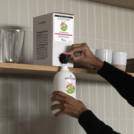 ATTITUDE Fruit and Vegetable Wash, Removes Wax, Dirt and Impurities, Plant- and Mineral-Based Formula, Vegan and Cruelty-free, Unscented, Bulk Refill, 67.6 Fl Oz