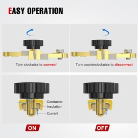 Nilight Side Post Battery Disconnect Switch Heavy Duty 12DVC 125A Negative Power Battery Master Cut Off Isolator with Knob Quick Disconnect for Car Auto Truck Boat RV ATV