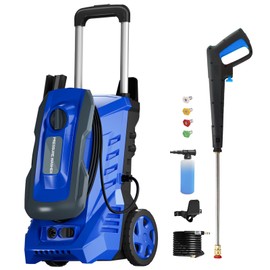Electric Pressure Washer 1450PSI Max 1.4 GPM, 500ML Soap Tank, 16.4FT Cord, 4 Nozzles with 25FT Hose for Outdoor Grill Cleaning