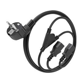AISENS - A132-0864 CPU Power Cable CEE7/M-2XC13/H Black 6ft