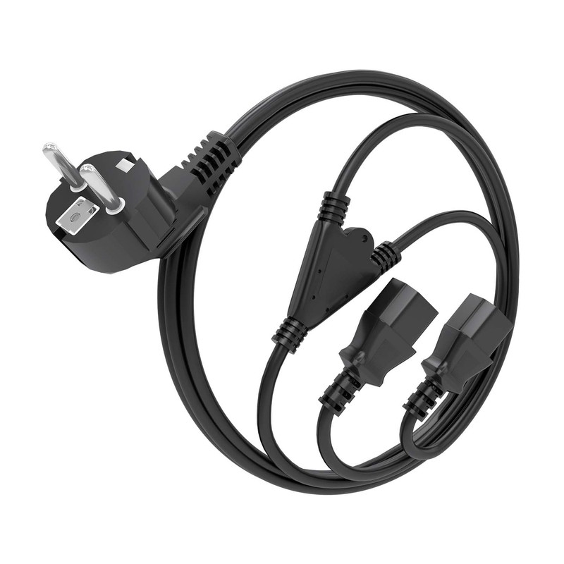 AISENS - A132-0864 CPU Power Cable CEE7/M-2XC13/H Black 6ft
