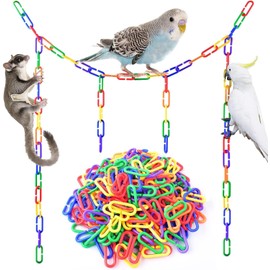 Plastic C-Clips Hook Chain Links C-Links Sugar Gliders for Parakeets, Rats & Sugar Pushers, Small Pets, Rats, Parrots, Bird Toy, Cage (M:400 Pieces)