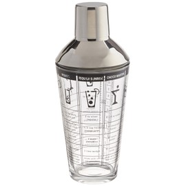 Franmara 8151-BX Recipe Cocktail Shaker, Stainless Steel/Glass