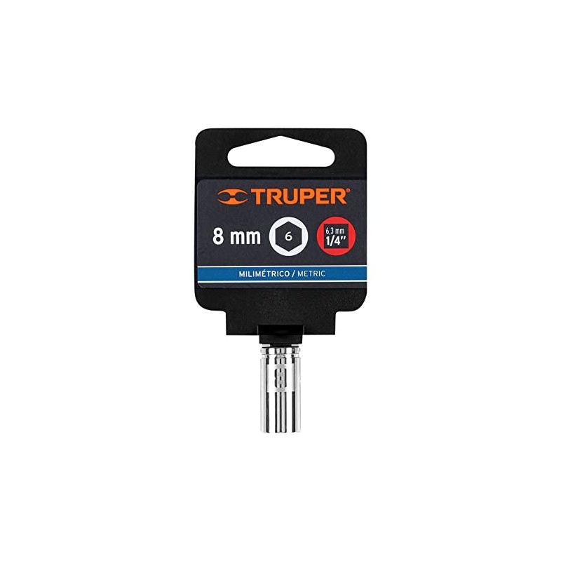 Truper D-1408-M, Dado de 6 puntas mm, 8 mm, cuadro