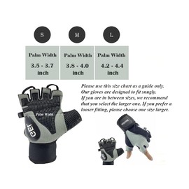 Mateidas gym gloves men cycling gloves for men weight lifting gloves women bike gloves leather with wrist strap breathable padded support with palm protection (Grey, L)