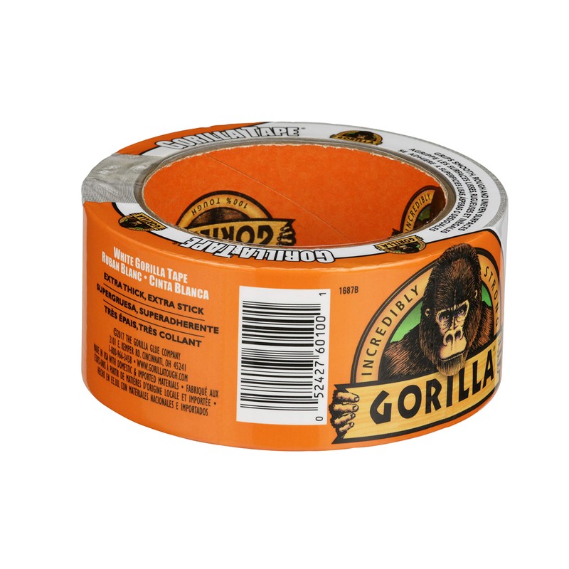Gorilla Tape, White Duct Tape, 1.88" x 10 yd, White,