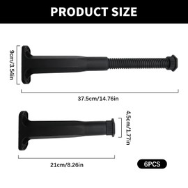 6 Pcs Bed Support Legs Frame Replacement, Patas para Cama Adjustable Height Furniture Center for Frame/Sofa/Dresser/Chair/Table 7.87 In-14.96 in Bed Support Legs (Black)