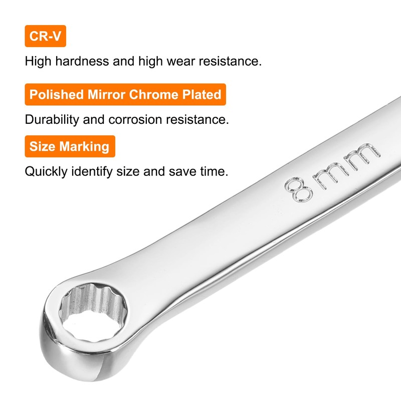 sourcing map Double End Box Wrench 8 x 10 mm