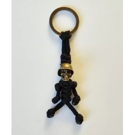 HEAD Skull Head Helmet Military Keychain Black 550 Paracord Motorcycle-Car