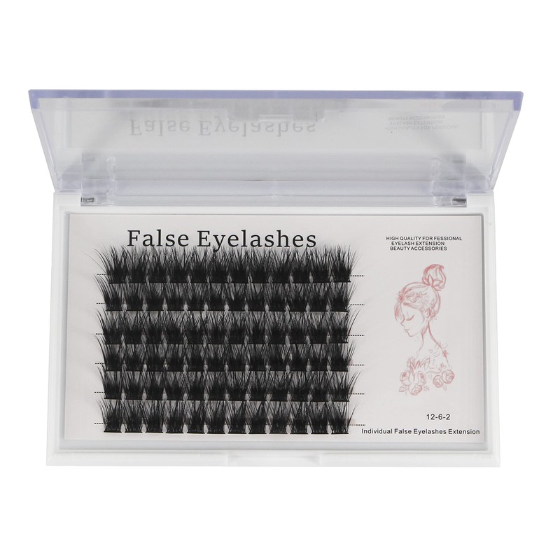 Bodermincer 72pcs 3D Effect Glue Bonded Mink Super Cluster Eyelash