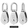 QWORK® Pack of 10 M20 Pulley 304 Stainless Steel Pulleys
