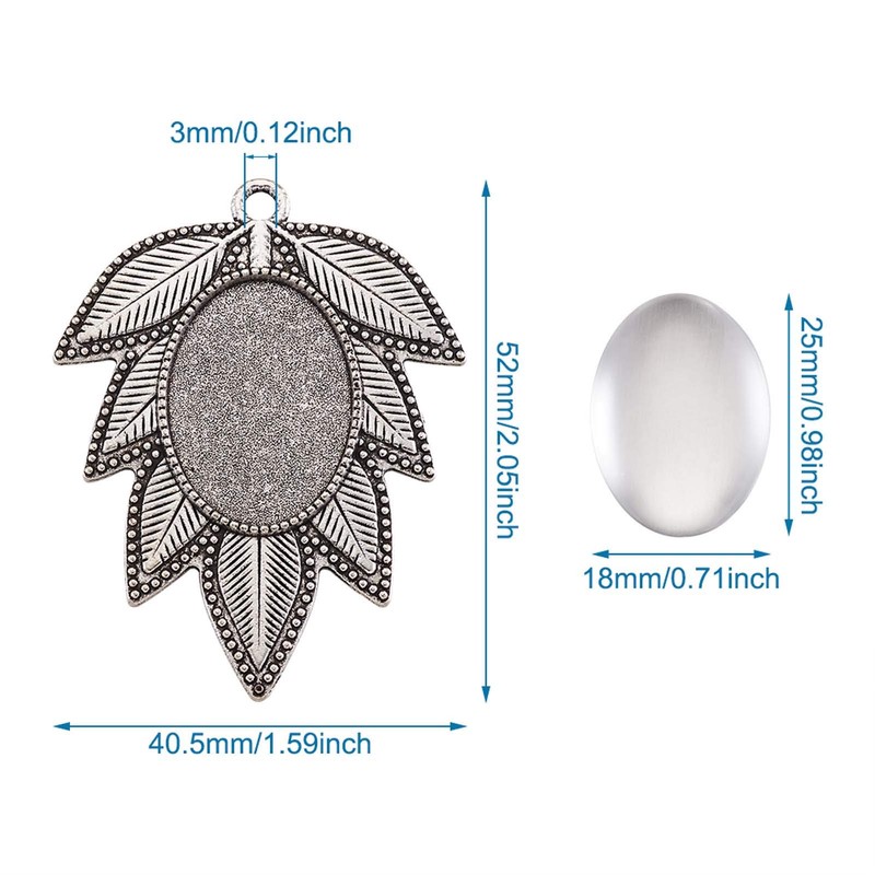 Alloy Pendant Tray Bezel Settings, Silver