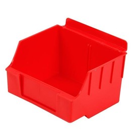 Slatwall Storage/Display bin, Plastic (Polypropylene), Storbox Standard 4.62" L x 5.5" W x 3.37" H, Red (20 Pack)