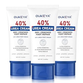 OUKEYA Crema de urea al 40 por ciento en tubo de 3 oz, crema de urea para pies y manos para piel seca y agrietada, loción de urea al 40 por ciento par