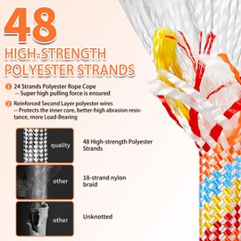 Werfeito Tree Swing Ropes (Set of 2), 5FT/10FT/15FT/20FT, Tree Swing Straps Hanging Kit Holds 4400 lbs, Heavy Duty Carabiners for All Swing Hammock Playground Set Accessories (15FT)