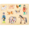 small foot Wooden Farm and Country Life Puzzle, Easy Grip