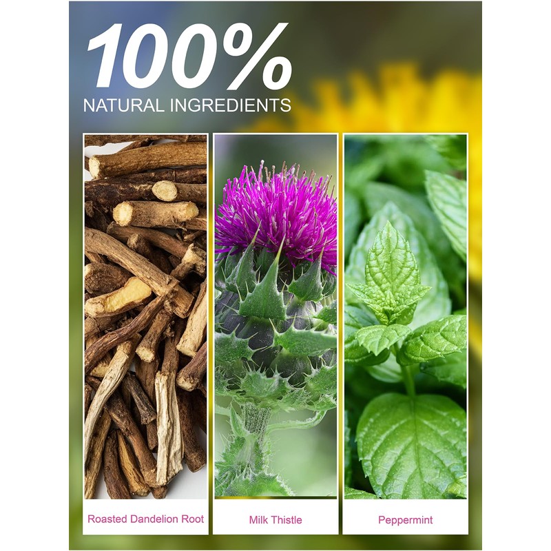 TeeLux Roasted Dandelion Root Tea with Milk Thistle & Peppermint,