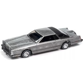 1979 Lincoln Continental Lowrider Luxury Cruisers Silver 1:64 Scale Die-Cast Model Car by Auto World