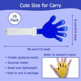 Lovecheer 16PCS Hand Clappers Noisemakers Blue and White Cheerleading Plastic Clapper for Wedding Birthday Festival Sporting Events Party Noise Makers