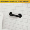 12" Matte Black Restroom Grab Bar - Stainless Steel Bathroom