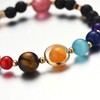 MENGLINA Women Stone Bead Charm Bracelet Universe Galaxy the Eight
