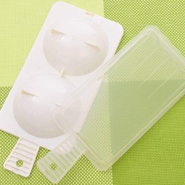 1Pc White 2 Slots Microwave Oven Egg Steamer Poacher Cooker, Rectangular,Poach Eggs, Boil Eggs, Cook Eggs, Steam Eggs Egg Poachers Specialty Cookware (2 Eggs Capacity)