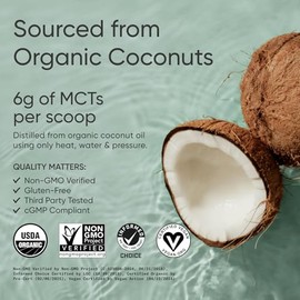 Aceite MCT premium derivado solo de aceite de coco, botella sin BPA de 32 onzas, el único aceite MCT certificado Paleo seguro y registrado por la Soci