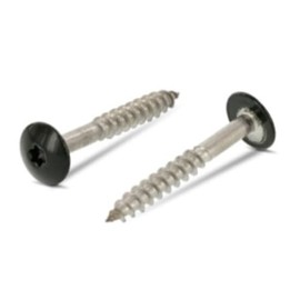 Trespo Wood Screws 4.8 x 25 Pack of 50 Stainless Steel A2 / V2A - Round-Headed Wood Screws with Hexalobular Socket - Rustproof - Powder Coated RAL 6009 Fir Green