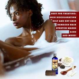 Organic, Anti-Bacterial OSE DUDU LIQUID BLACK SOAP GEL 1 LB (16 oz) Acne Eczema Dry Skin Psoriasis Scar Removal Face and Body Wash Skin Care (GHANA)