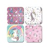 DV DESIGN 4 x Square Unicorn Coasters - Cartoon Pattern