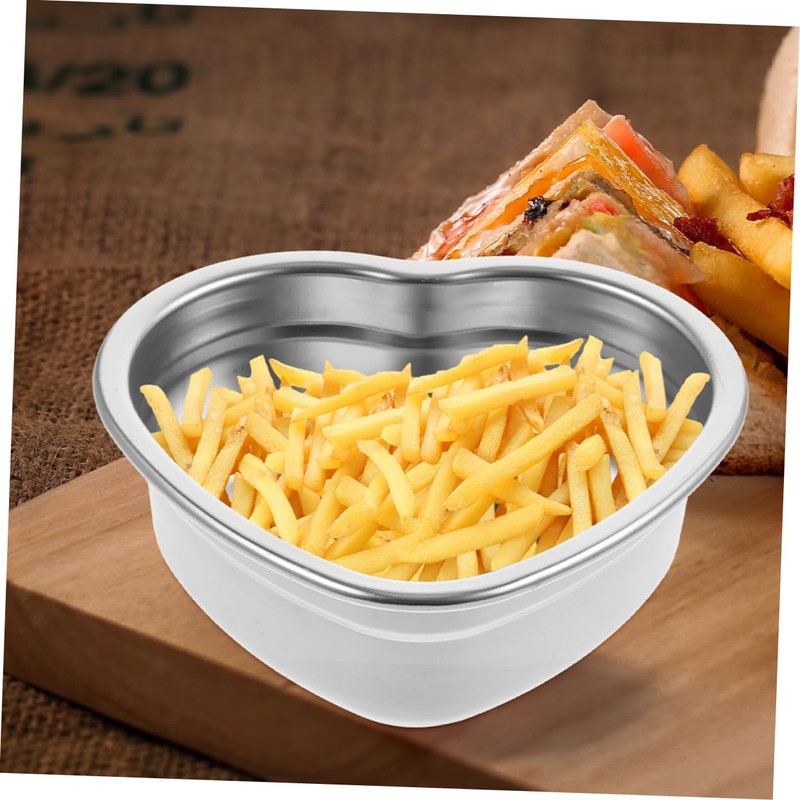 SHOWERORO Heart Shaped Stainless Steel Dish Snack Plate for Desserts