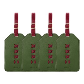 KINIVA 4 Pack Luggage Tags for Suitcase Women，Cute Suitcase Tags Identifiers Holder for Travel Cruise Essentials (Green & Red-4 Pack)