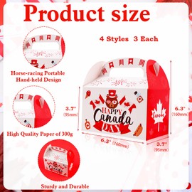 HOWAF Happy Canada Day Gift Boxes, Maple Leave Treat Boxes for 1th of July Canadian National Day Party Decoration Supplies, Canada Candy Bags Goodie Bags