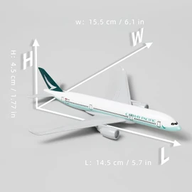 QIYUMOKE A350 Cathay Pacific 1/400 Die-cast Metal Airplane Model with Stand(5.7 inches) -Airbusa350 China Airlines Alloy Model Airplane for Aviation Enthusiast Gift, Desktop Display Decorations