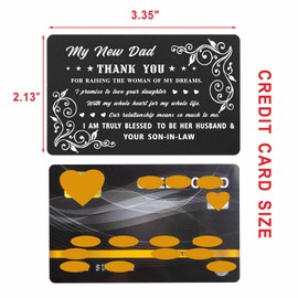 Richesele New Dad Wedding Gifts - Engraved Wallet Card for Birde's Dad from Groom - Gifts to Father-In-Law from Groom On Wedding Day