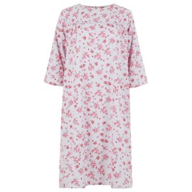 Personal Touch Women's Adaptive Flannel Backwrap Gown (06 - Small Pink Flowers, Medium)