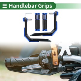 Partuto 7/8" 22mm 15/16" 24mm Motorcycle Hand Grips Cover Kit Aluminum Alloy Rubber Handlebar End Grips Blue