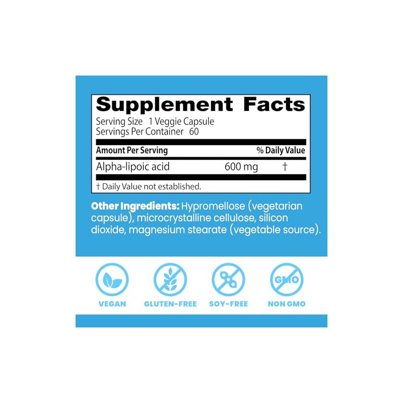 Doctor Best Ácido Alfa Lipoico 600mg Antioxidante Alpha Lipoic Acid