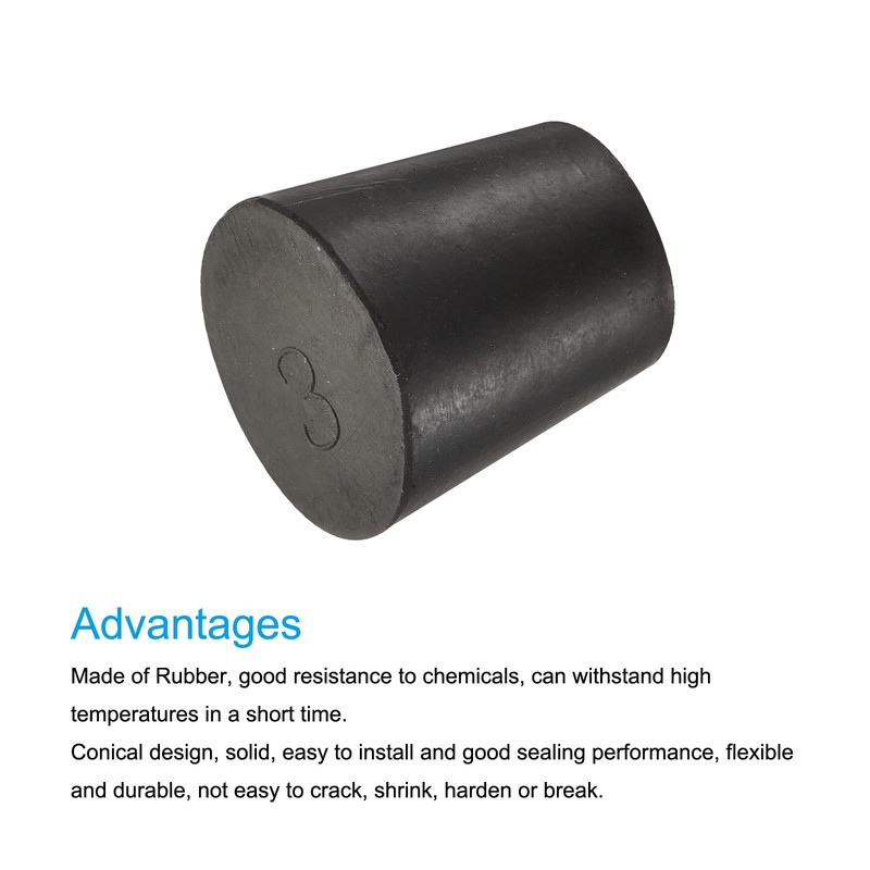 sourcing map Rubber Tapered Plug 18mm to 24mm Solid Test